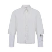 MM6 Maison Margiela Skjorta med Lagersleeve och Monogram White, Herr