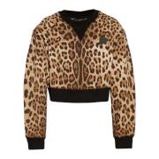 Dolce & Gabbana Sweatshirt med djurtryck Brown, Dam