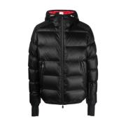 Moncler Svart dunjacka med dragkedja Black, Herr