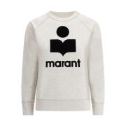 Isabel Marant Étoile Melange Sweatshirt med Ikonisk Monogram White, Da...