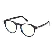 Tom Ford Blå Block Glasögon FT 5833-B Black, Dam