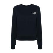 A.p.c. Broderad Rue Madame Sweatshirt Blue, Dam