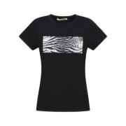 Roberto Cavalli Logo T-shirt Crew Neck Korta ärmar Black, Dam