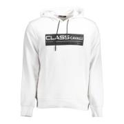 Cavalli Class Hoodie utan dragkedja, vit, långa ärmar White, Herr