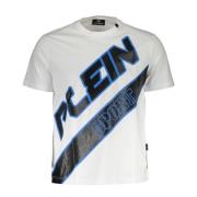 Plein Sport Kortärmad Herr Logo Print T-shirt White, Herr