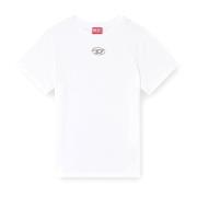 Diesel Bomull Crew-neck T-shirt med Logo White, Dam