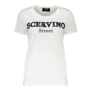 Ermanno Scervino Kortärmad broderad logotyp T-shirt White, Dam