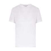 Max Mara Vit Bomull T-shirt med Tonal Logo Broderi White, Dam