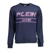 Plein Sport Blå Långärmad Sweatshirt med Tryck Blue, Herr