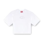 Diesel Bomull T-shirt med Oval-D Logo White, Dam