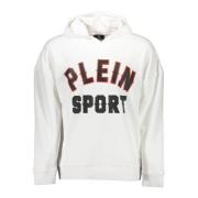 Plein Sport Hoodie Vit Långärmad Tryck Kontrast White, Herr