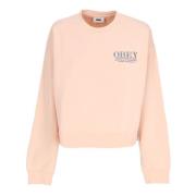 Obey Peach Parfait Crewneck Sweatshirt med Brodyr Pink, Dam