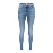 Tommy Hilfiger Blå Denim Skinny Jeans med Broderi Blue, Dam