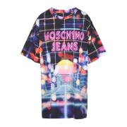 Moschino Bomullst-shirt med all-over tryck Multicolor, Dam