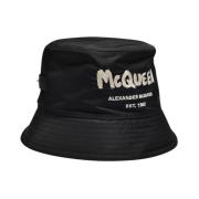 Alexander McQueen Graffiti Hinkhatt i Svart Polyester Black, Herr