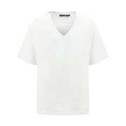 Dolce & Gabbana Monokrom V-ringad bomullst-shirt White, Herr