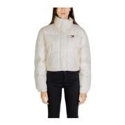 Tommy Jeans Höst/Vinter Dam Polyester Jacka Kollektion Beige, Dam