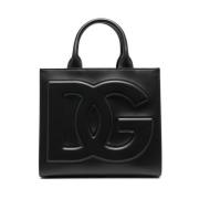 Dolce & Gabbana Svart lädertoteväska Black, Dam