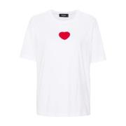 Dsquared2 Klassisk Vit Bomull T-shirt Hjärtlogo White, Dam