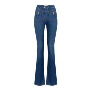 Elisabetta Franchi Bågdetalj Denim Jeans Blue, Dam