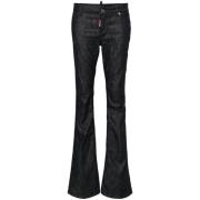 Dsquared2 Mörk Denim Flared Jeans Kvinnor Black, Dam