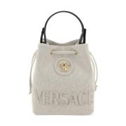 Versace Beige Dragsko Axelväska Beige, Dam