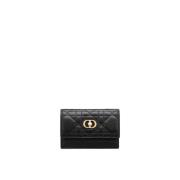 Dior Glycinläder Plånbok med CD-signatur Black, Dam