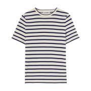 Jil Sander Dam T-shirts & Polos Bianco E Blu Multicolor, Dam