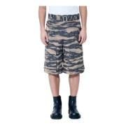 Jil Sander Camo Cargo Shorts med Bälte Multicolor, Herr