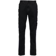 Stone Island Marinblå Cargo Byxor Twill Slim Fit Blue, Herr