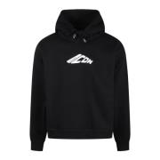 Dsquared2 Logotyp Tryck Bomullsblandning Hoodie Black, Herr