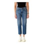 Closed Cropped Straight Fit Jeans Blue, Dam