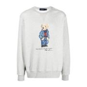 Polo Ralph Lauren Grå Bomullströja med Polo Bear Gray, Herr