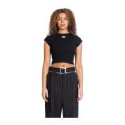 Jean Paul Gaultier Cropped Baby Tee med Black, Dam