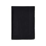 Elisabetta Franchi Svart Pashminasjal med Logotyp Black, Dam