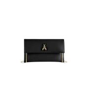 Patrizia Pepe Läder Clutch Fly i Slät Kalvskinn Black, Dam