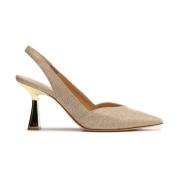 Michael Kors Chelsea Glitter Kedjor-Mesh Pump Beige, Dam