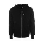 C.p. Company Diagonal Raised Fleece Hoodie Dragkedja Black, Herr