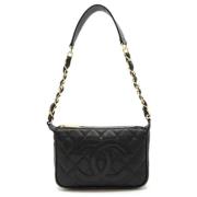 Chanel Vintage Pre-owned Laeder axelremsvskor Black, Dam