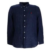 Polo Ralph Lauren Broderad Linneskjorta Blue, Herr