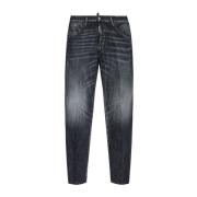 Dsquared2 Svart Blekt Bomull Jeans Aw24 Black, Herr