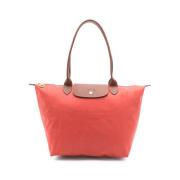 Longchamp Röd Canvas Övervikbar Topp Handväska Red, Dam