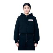 Moncler Quiltad Huva med dragkedja Black, Dam