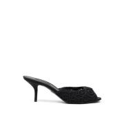 Dolce & Gabbana Broderad Klack Ciabatta Sandaler Black, Dam