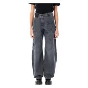 JW Anderson Grå Twisted Workwear Denim Jeans Gray, Dam