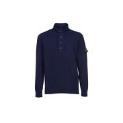 Stone Island Halv-Zip Hög Hals Pullover Blue, Herr