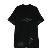 Balenciaga Svarta T-shirts och Polos med Blekt Effekt Black, Dam