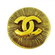 Chanel Vintage Pre-owned Tyg broscher Yellow, Dam