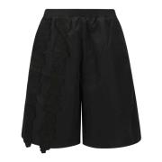 Cecilie Bahnsen Elegant Taffeta Shorts med Elastisk Midja Black, Dam