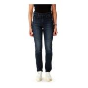 G-star Slim Straight Biker Jeans Mid Waist Blue, Dam